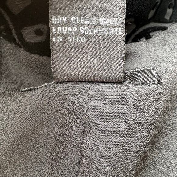 ECI Top Sz 8 Black Silk Velvet Burnout Jacket Floral 2 Button Y2K Whimsigoth - Picture 13 of 14